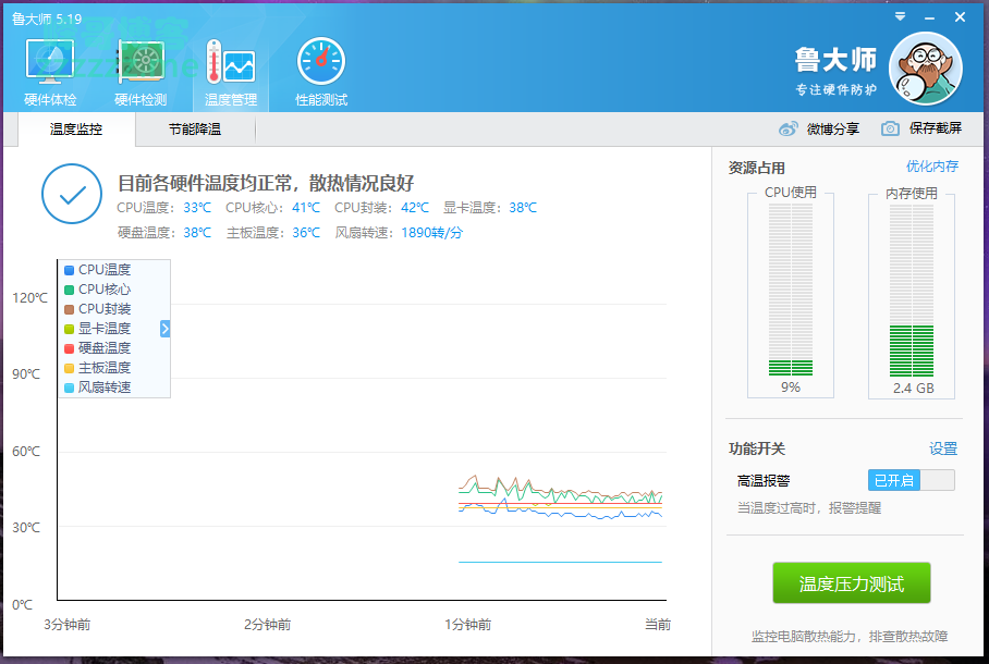 鲁大师精简绿色版 只保留PC信息查看功能